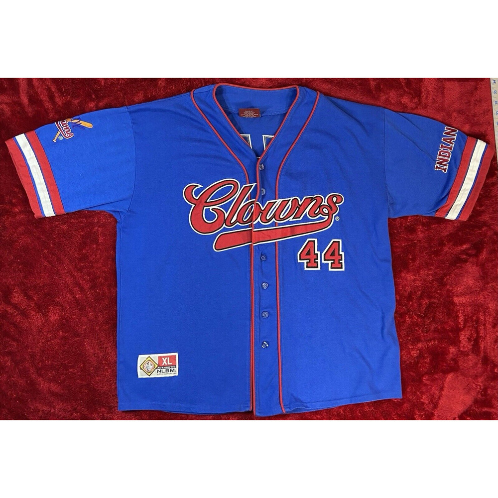 Indianapolis Clowns Big Boy Jersey Size XL NLBM 44 Men's Blue Baseball Throwback
